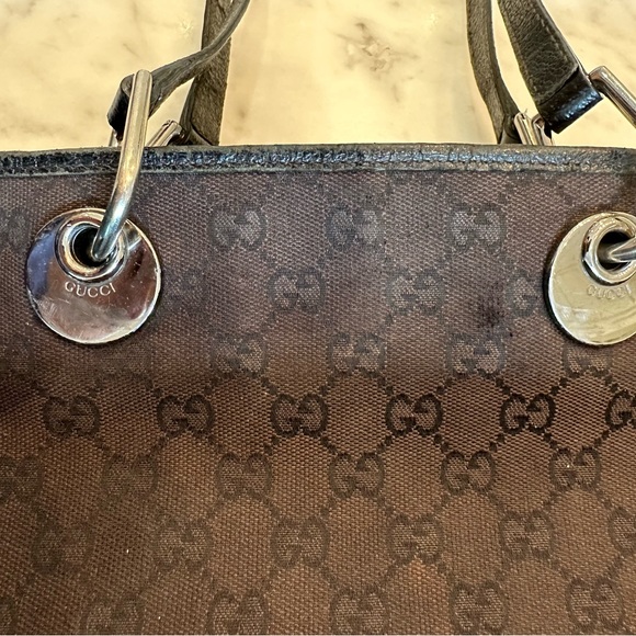 Vintage Gucci Black Fabric Handbag with Polished Chrome Hardware - Picture 10 of 16